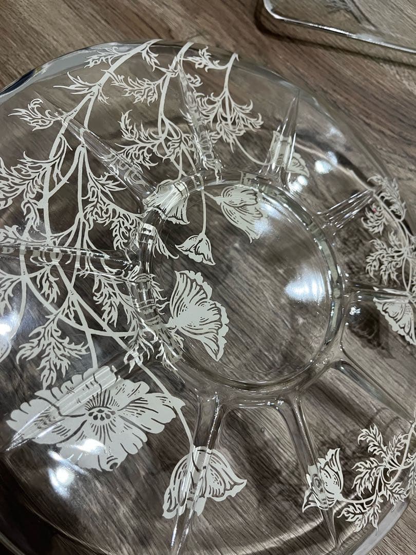専用❗️シルバーオーバーレイ プレート2枚 ヘイシーオーキッド グラス