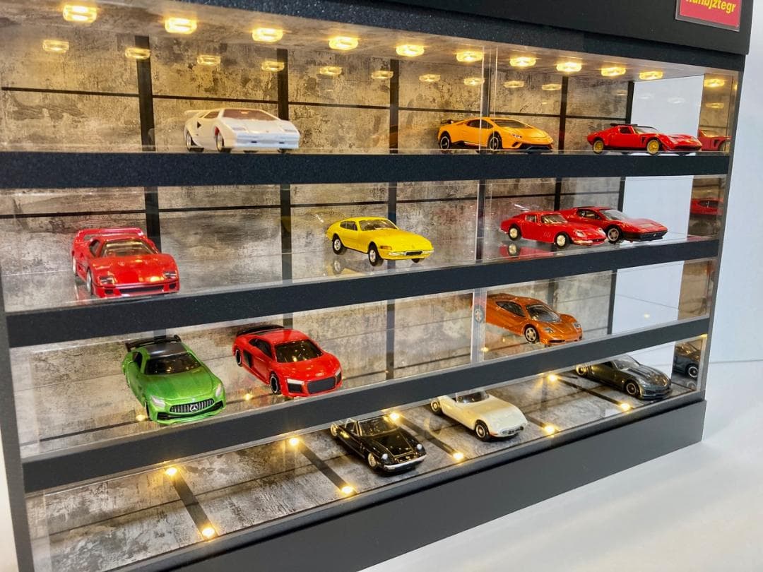 1/64展示40台可・エイジングウォール・4層式ディスプレーBOX/ネオ