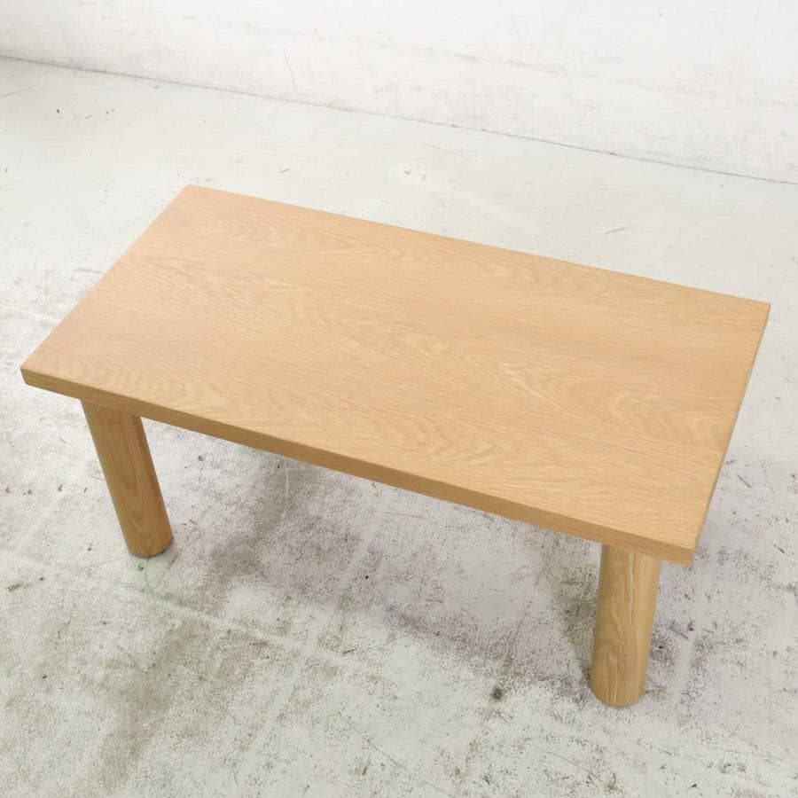 値下無印良品 ローテーブル 木製テーブル天板と木製テーブル脚でできたテーブル