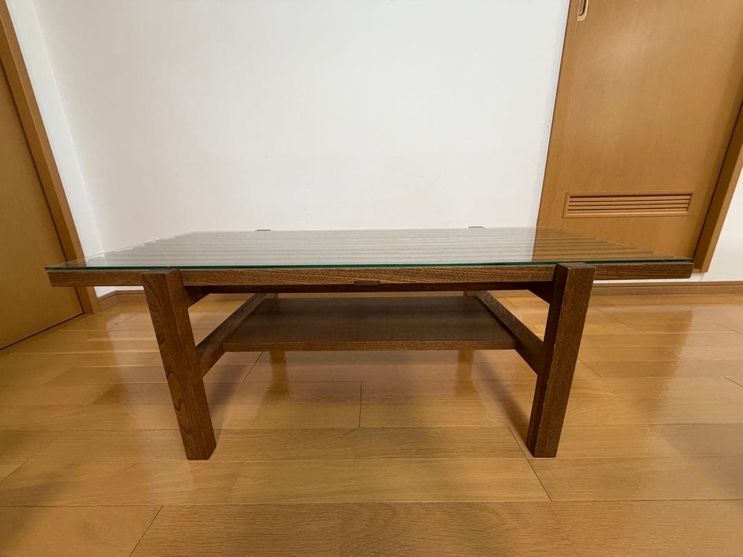 最終お値下げ　unico ガラスローテーブル