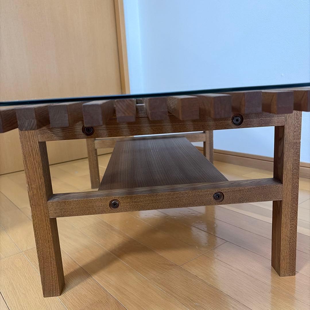 最終お値下げ　unico ガラスローテーブル