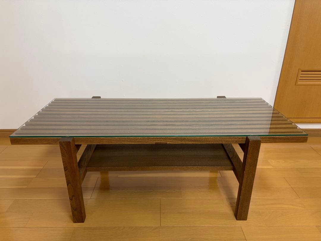 最終お値下げ　unico ガラスローテーブル