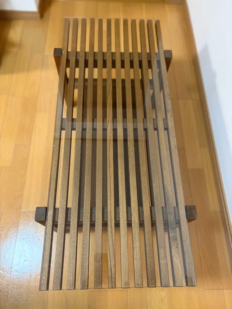 最終お値下げ　unico ガラスローテーブル