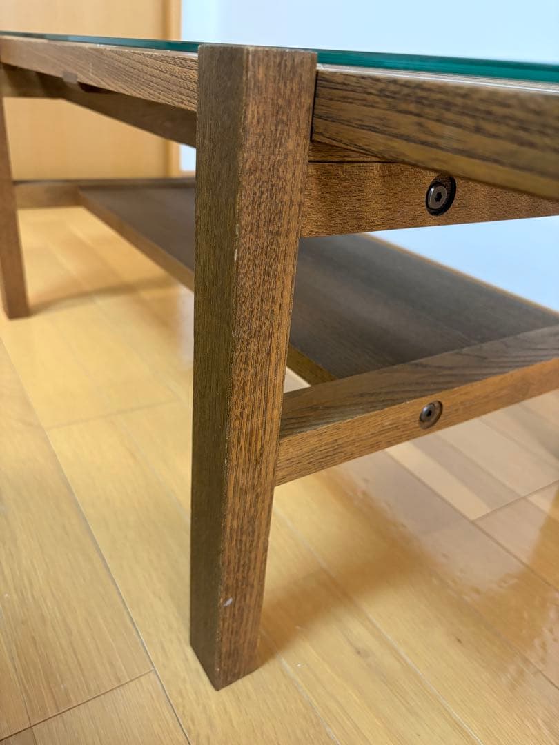 最終お値下げ　unico ガラスローテーブル