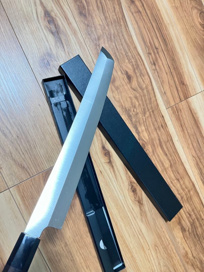 新品未使用　包丁　先丸型蛸引　切味抜群　箱付　本焼き作法