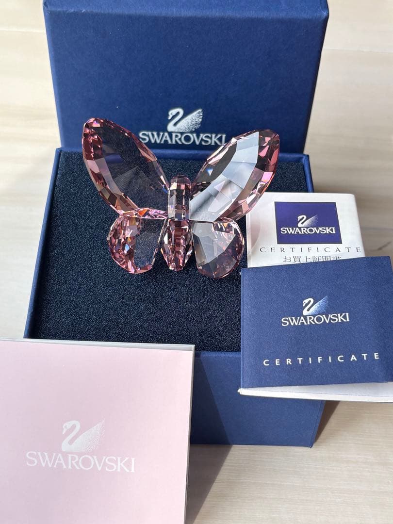 新品未使用 Swarovski スワロフスキー クリスタル バタフライ 蝶の置物