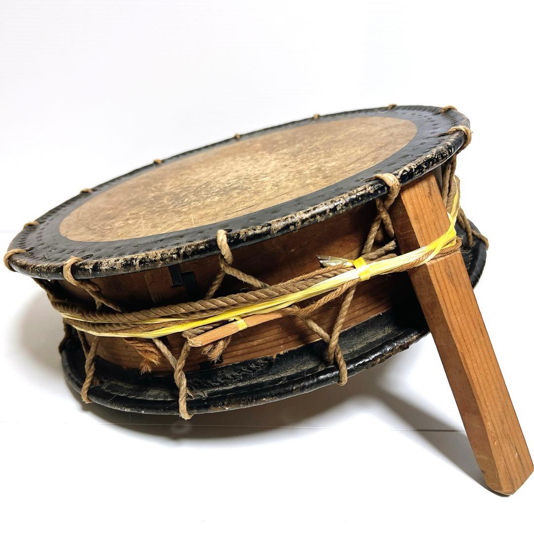 【締め太鼓】　和太鼓 36.8cm×11.2cm 打楽器　和楽器　鼓面良好