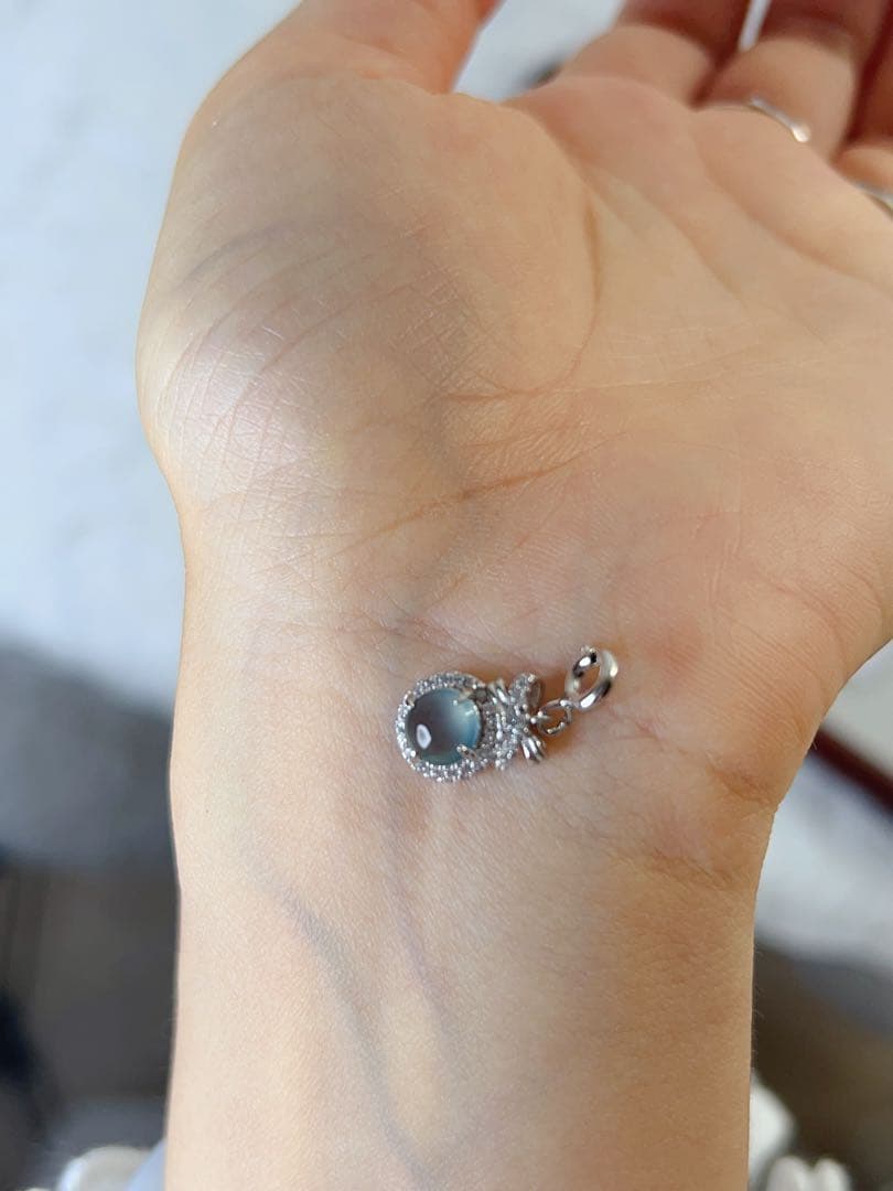 A貨天然本翡翠 ブルージェイダイト 青色 S925純銀ペンダント NGTC鑑定書