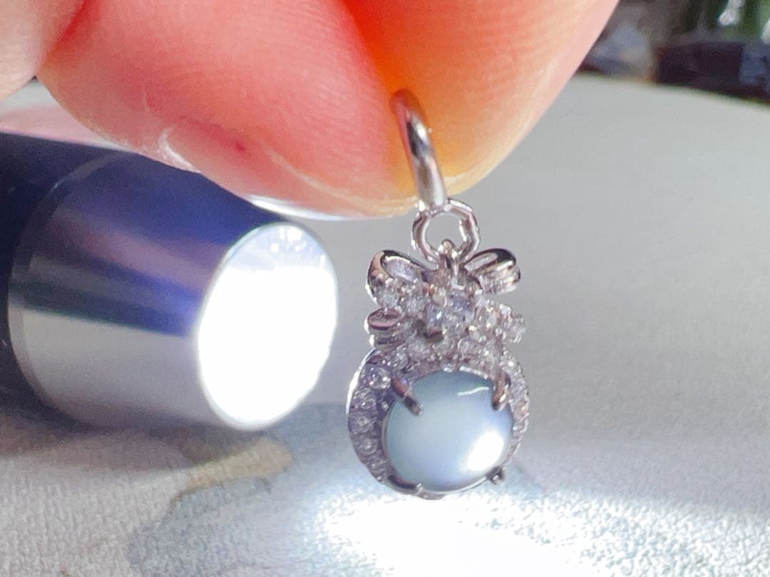 A貨天然本翡翠 ブルージェイダイト 青色 S925純銀ペンダント NGTC鑑定書