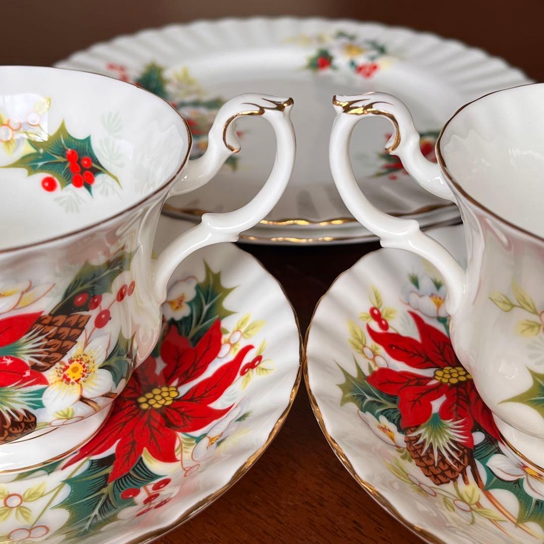 【レア美品】ロイヤルアルバート★ポインセチア★トリオペア（パターンA）