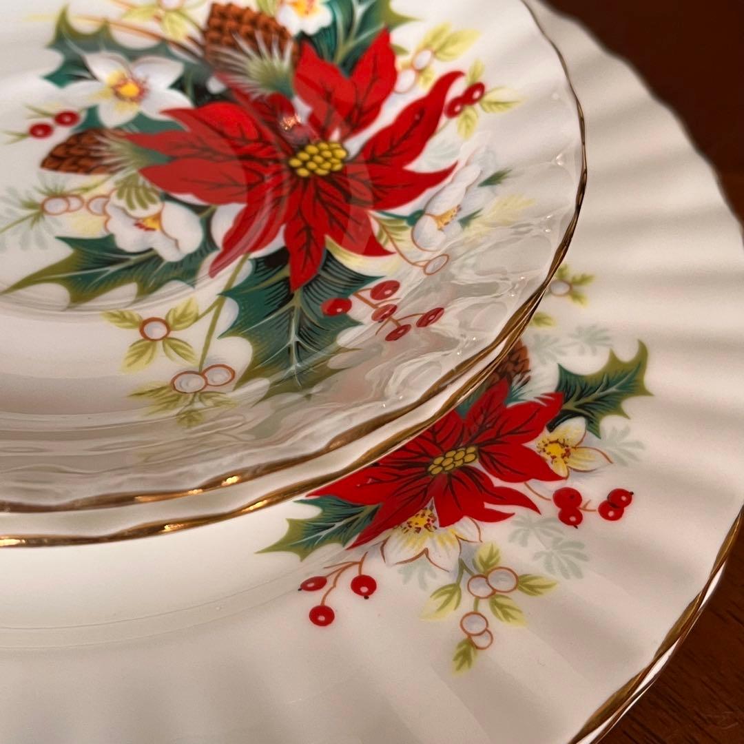 【レア美品】ロイヤルアルバート★ポインセチア★トリオペア（パターンA）