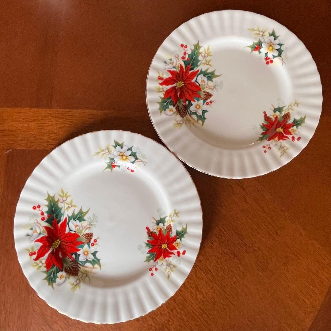 【レア美品】ロイヤルアルバート★ポインセチア★トリオペア（パターンA）