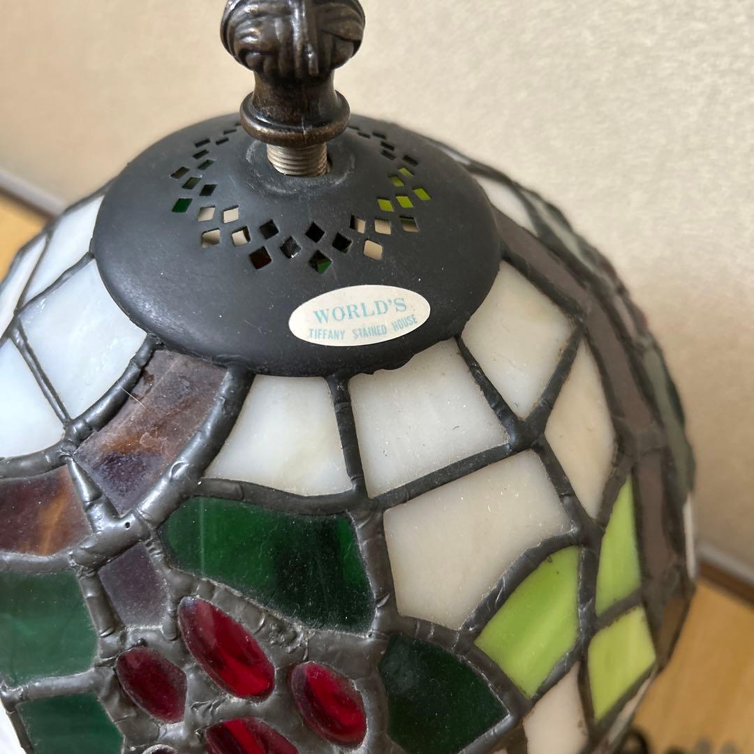 ティファニーステンドハウス ステンドグラスランプ 赤葡萄 - メルカリ