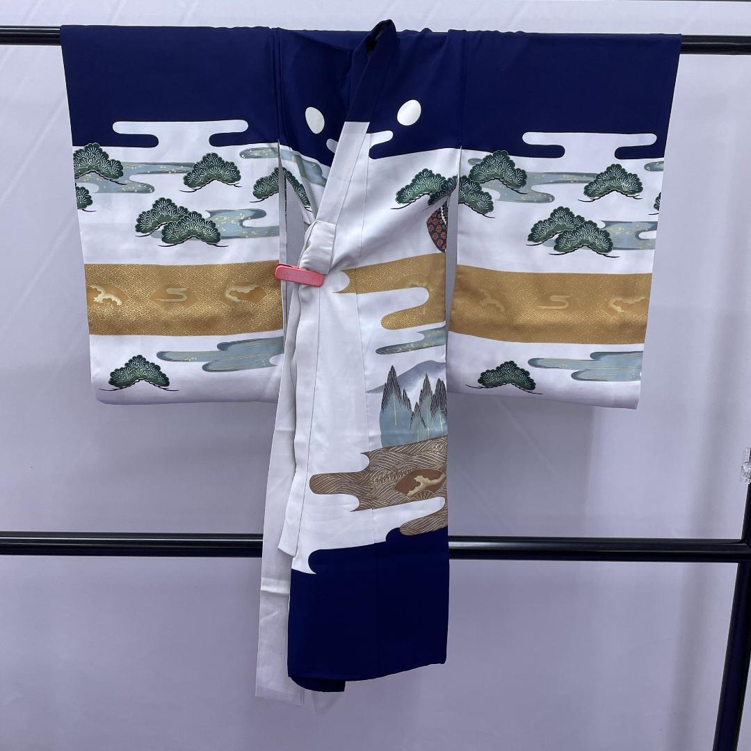 Y★3999★ 七五三 男の子 着物 襦袢付き かけ着 男児 一つ身