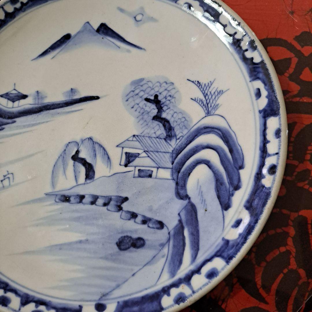 江戸中期 10寸皿 古伊万里染付 裏に吉(福)印有 30cm皿 - メルカリ