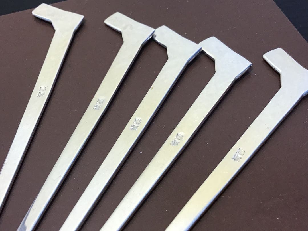 純銀 銀製品 菓子楊枝 菓子切リ 銀製刻印 5本セット 重さ約26 g