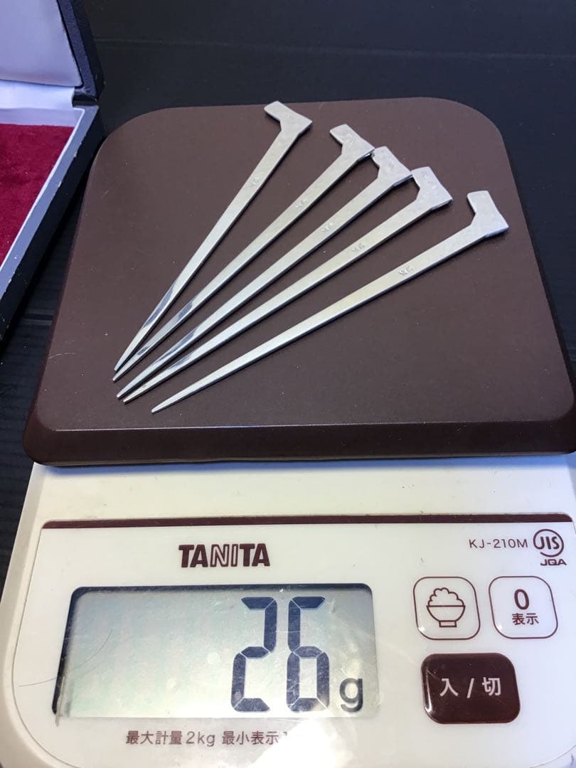 純銀 銀製品 菓子楊枝 菓子切リ 銀製刻印 5本セット 重さ約26 g