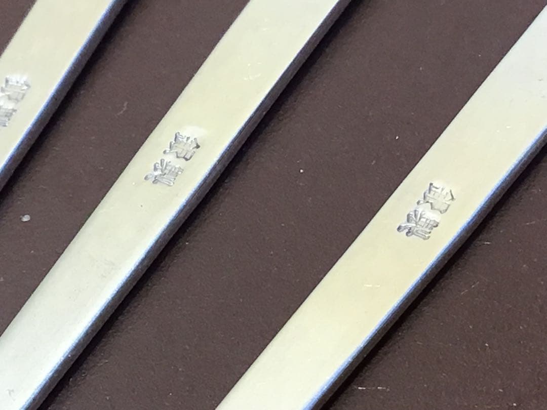 純銀 銀製品 菓子楊枝 菓子切リ 銀製刻印 5本セット 重さ約26 g