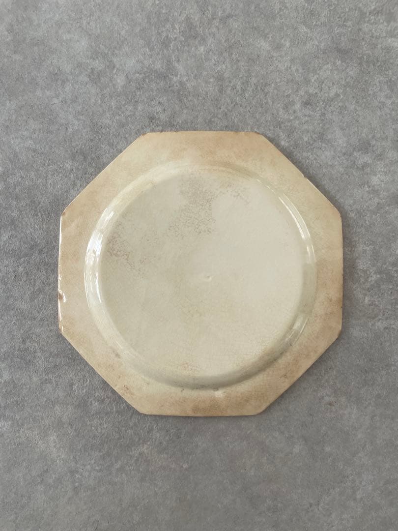 フランスアンティーク オクトゴナルプレート　クレイユモントロー 【3枚セット】