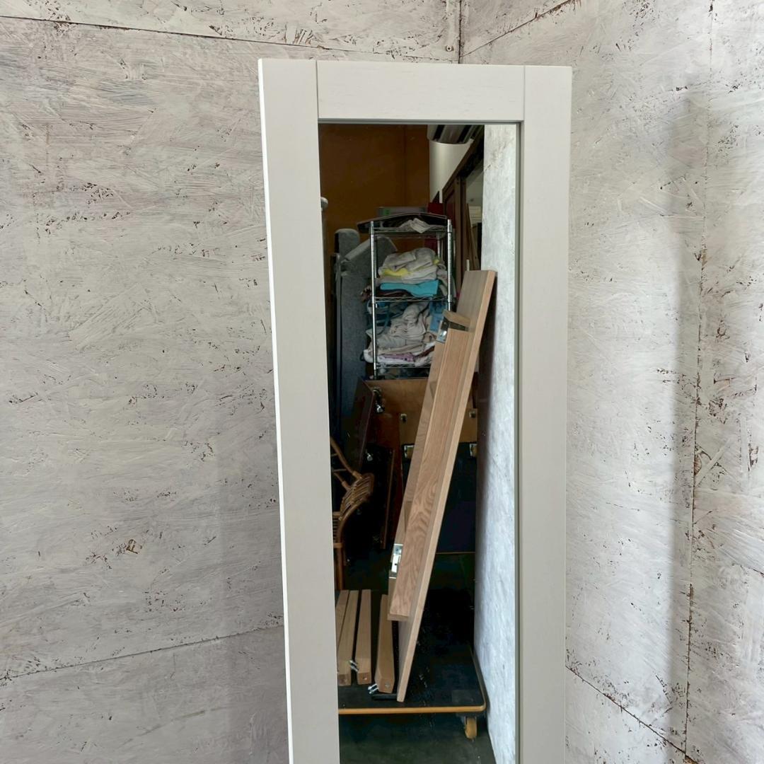 姿見 姿見鏡 全身鏡 ハンガーフック付き ホワイト J0832