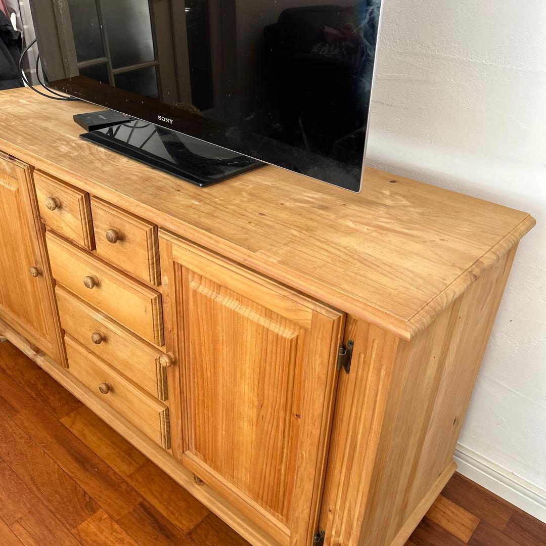 【スネちゃん】カントリー無垢テレビボード、リビング収納、カウンター パイン