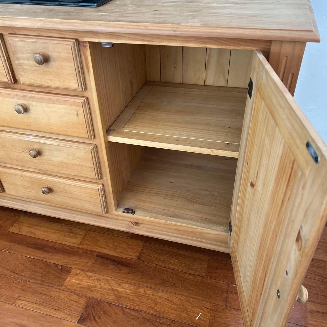 【スネちゃん】カントリー無垢テレビボード、リビング収納、カウンター パイン