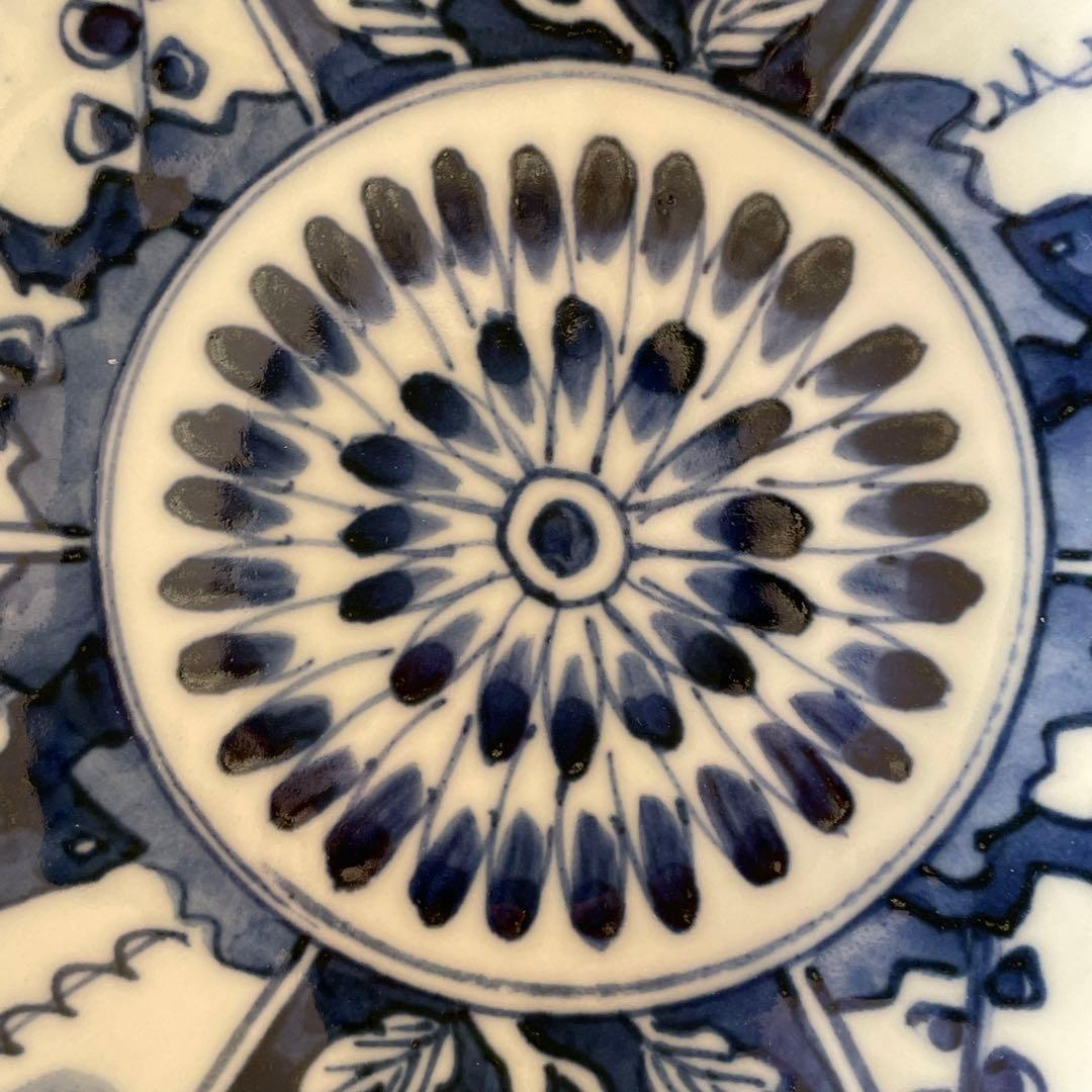 樋山真弓　染付 輪花5寸鉢 + 赤絵7寸鉢 2点セット