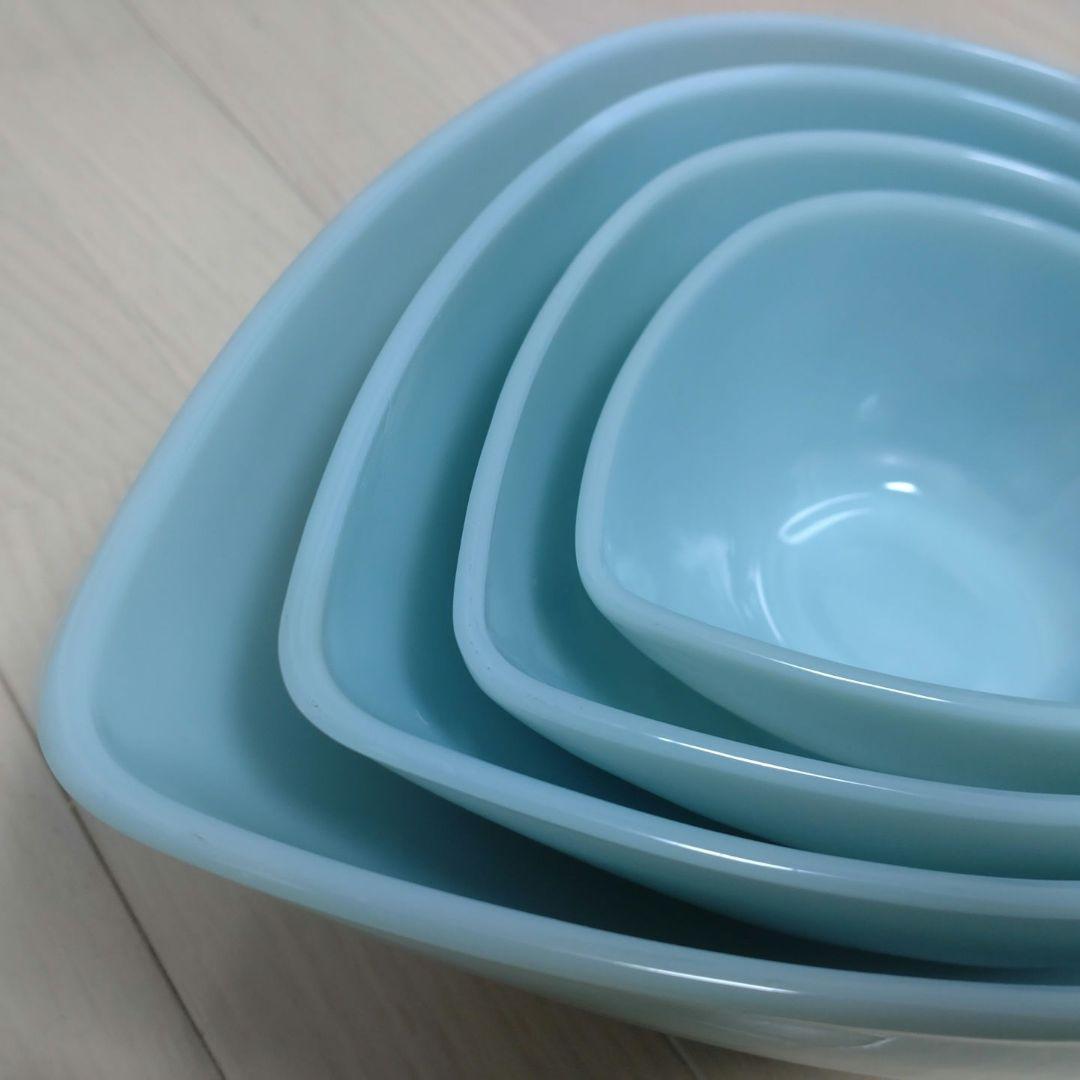 ファイヤーキング ターコイズ スウェディッシュモダンボウル 4個セット 涙型