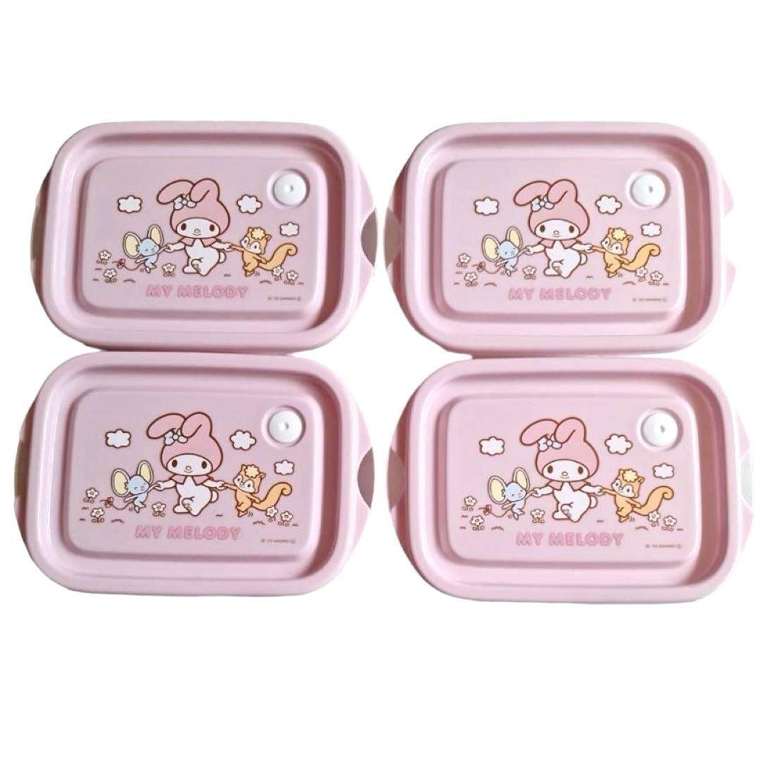 4個セット】マイメロ、タッパー、コンテナ、弁当箱、保存容器、フード