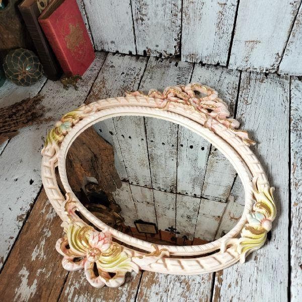 イタリア ヴィンテージ ロココ調 ウォールミラー 伊 ヨーロピアン 壁掛け鏡