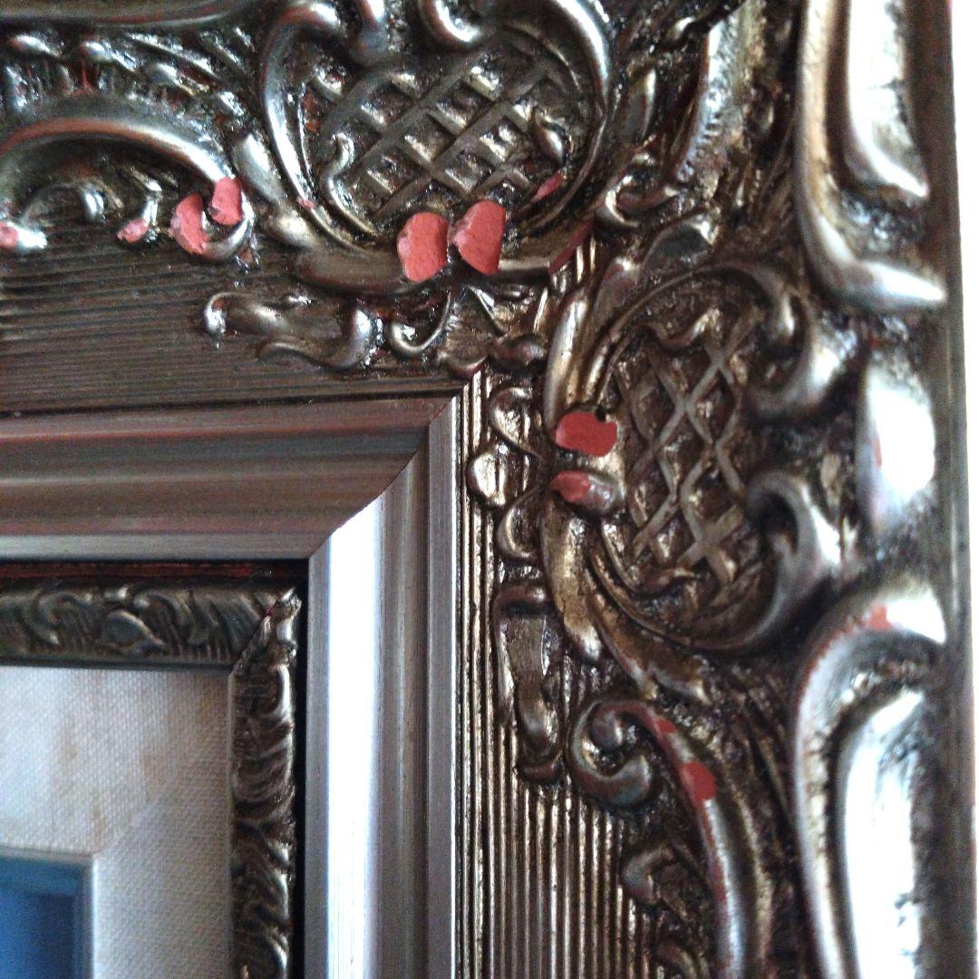 《値下げOK》模写 千葉弘道「朝やけの海」油彩 F20号 大型肉筆画 額装