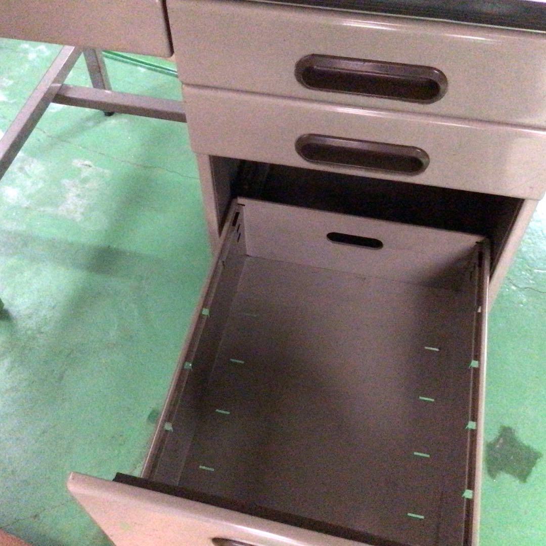 【トヨスチール】オフィスデスク 事務机　頑丈　片袖机 右3段 レトロ