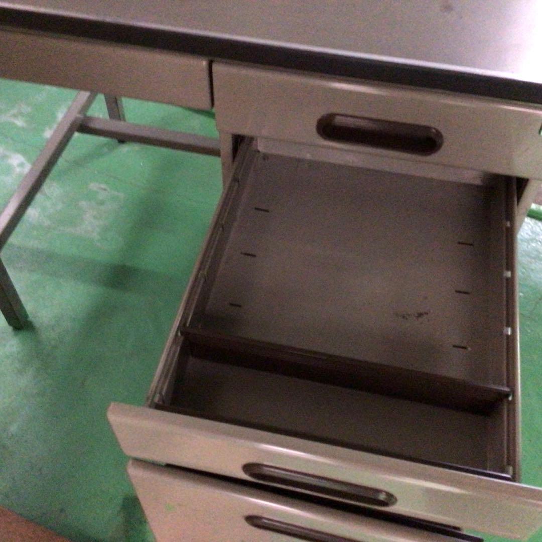 【トヨスチール】オフィスデスク 事務机　頑丈　片袖机 右3段 レトロ