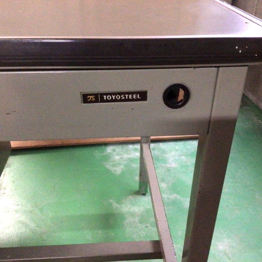 【トヨスチール】オフィスデスク 事務机　頑丈　片袖机 右3段 レトロ