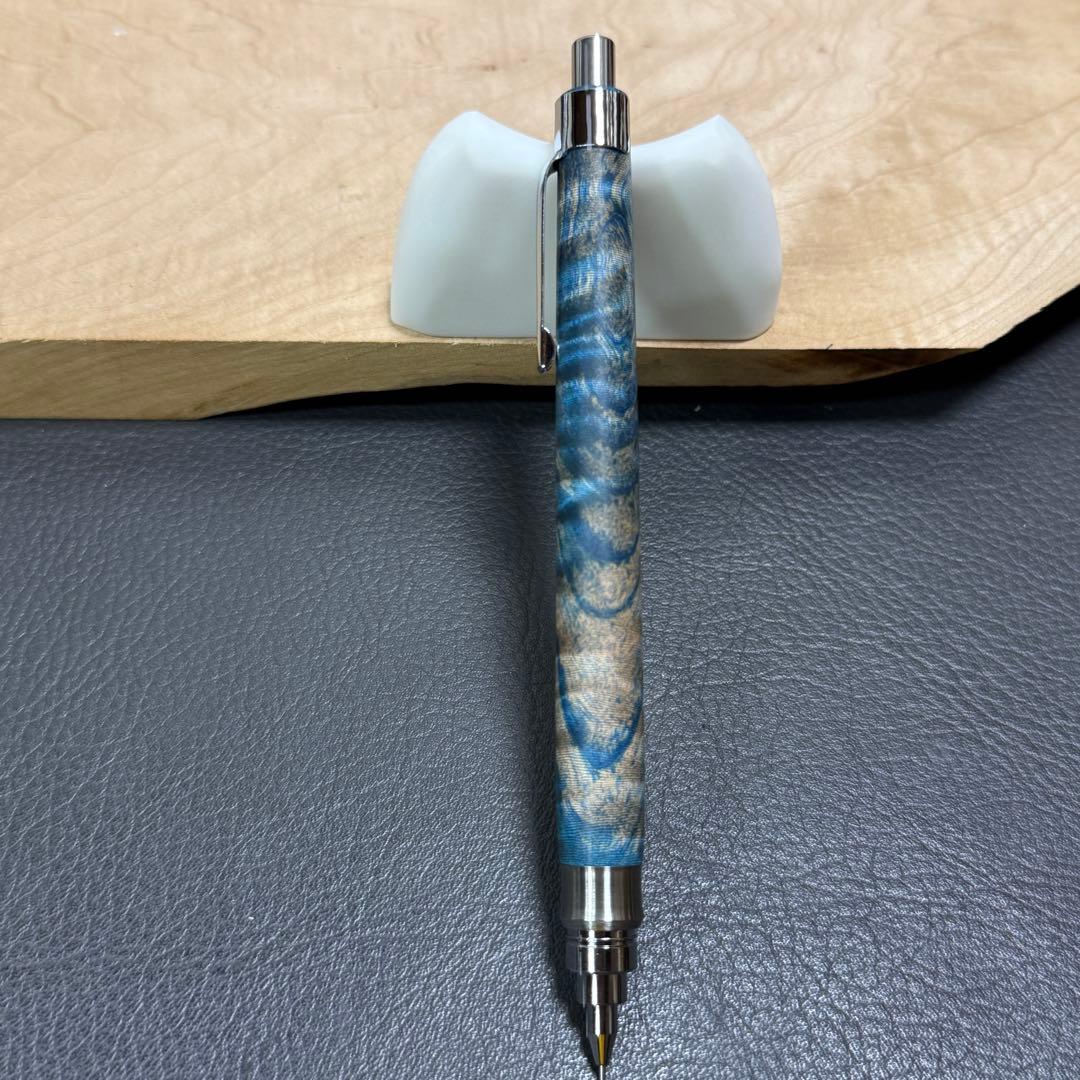 168栃トラ杢スタビ　木製シャーペン　最強低重心R② ステンレス