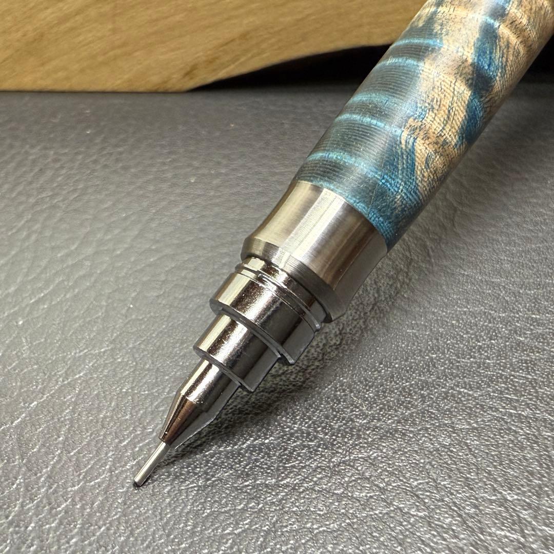 168栃トラ杢スタビ　木製シャーペン　最強低重心R② ステンレス