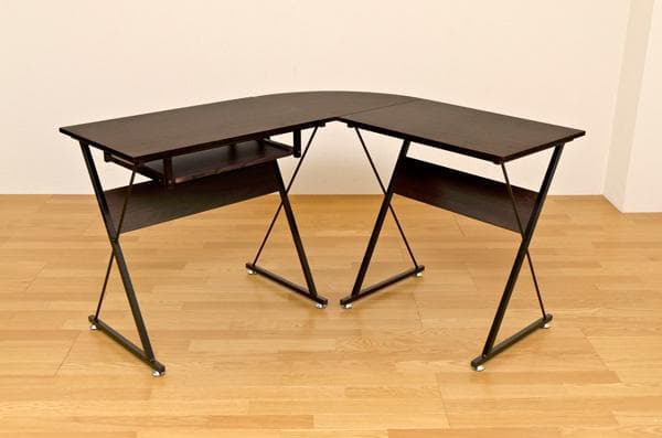 【新品・送料無料】コーナーPCデスクセット　NA/WAL