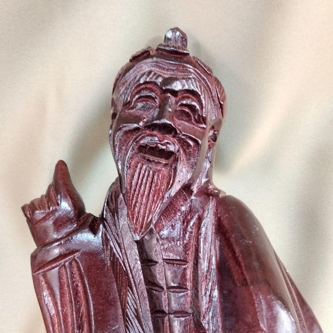 ★商談中★　1000♦ 木彫り像・釣り人・行商人・縁起物(約33㎝/木材種不明)