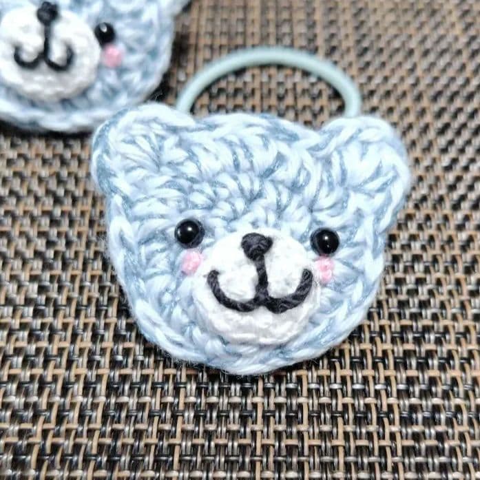 ふたごのくまちゃん　ヘアゴム2p　ブルーデニム