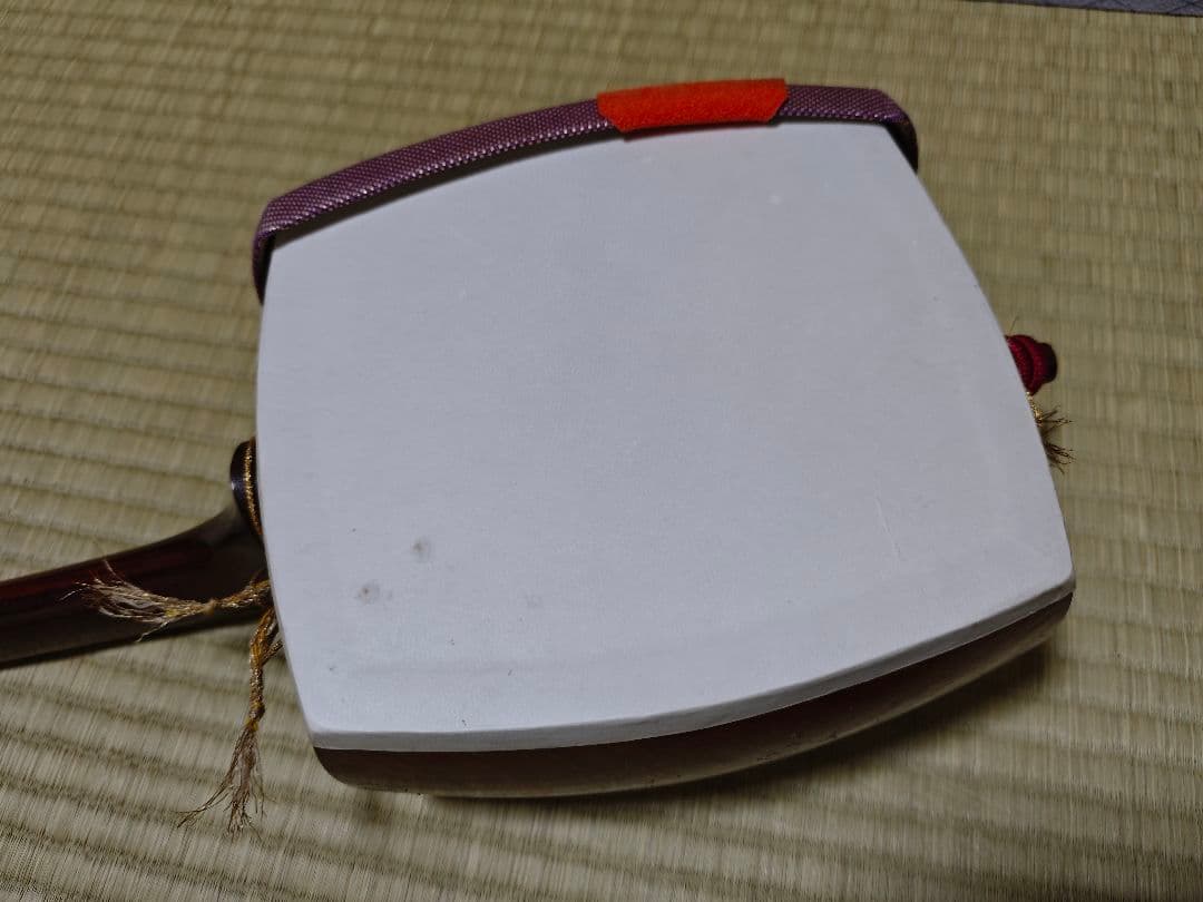 三味線本体 駒付き 細棹 皮破れ無し 天然皮
