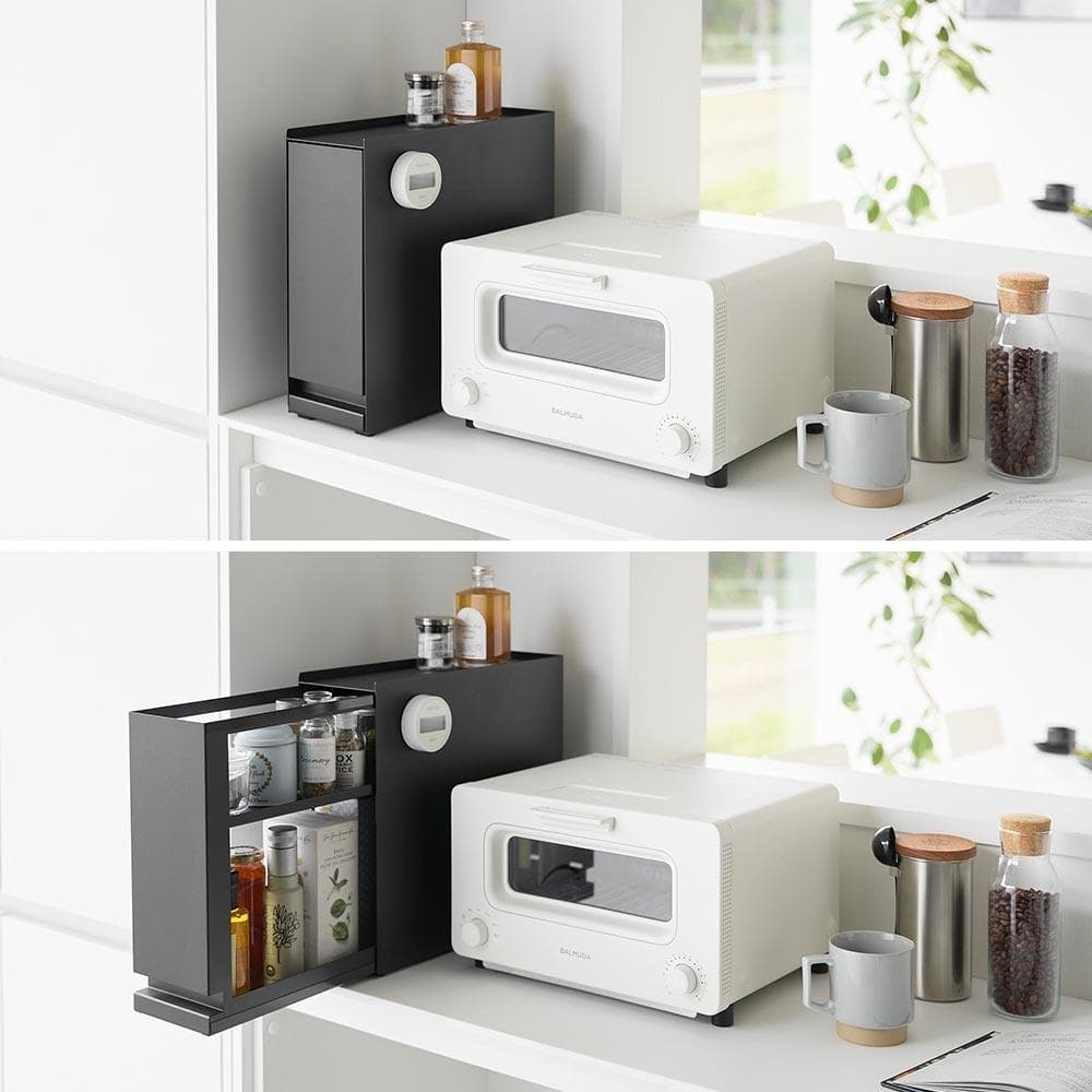 ＊ 調味料ラック 隠せる引き出し収納 タワー tower 山崎実業 1428