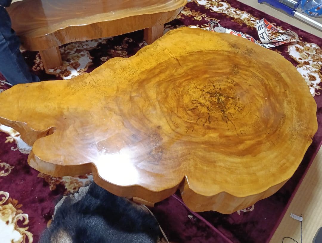《値下げ》天然 とちの木 1枚板 センターテーブル 約145cm たのメル便