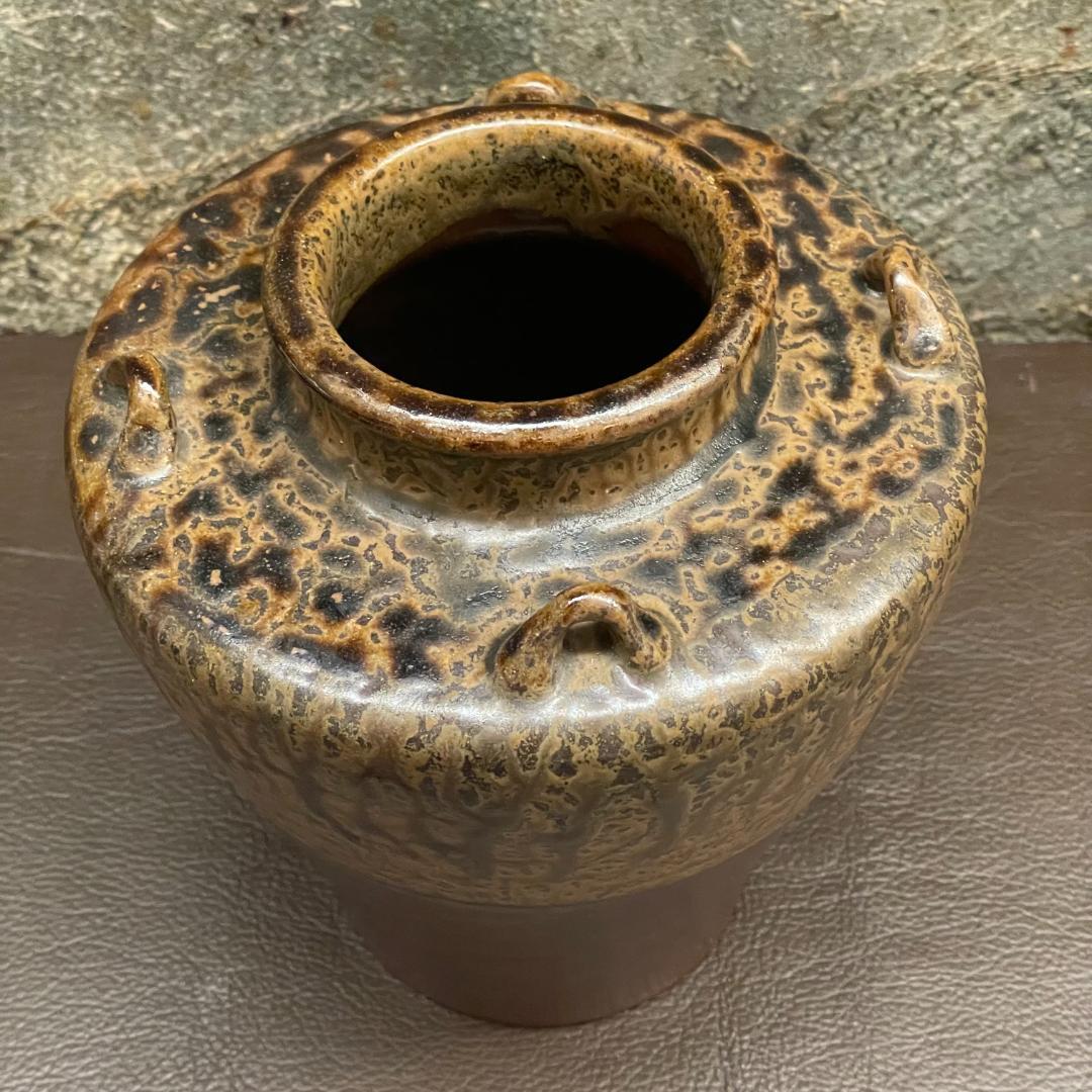 丹波焼 大上昇 立杭 時代物 花瓶 四耳壺 華道具 花器 飾り壺