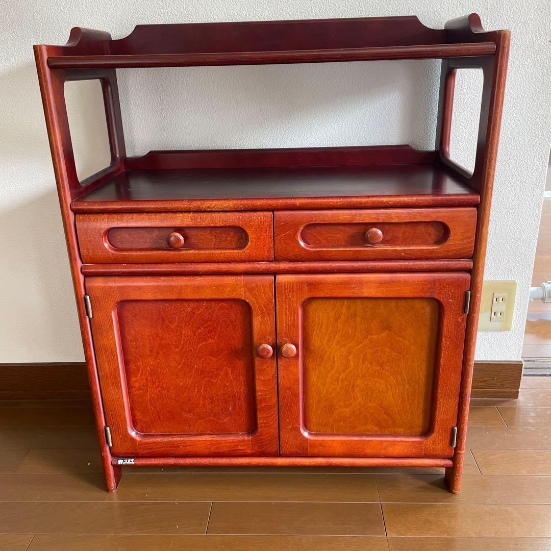 超お得 カリモク昭和レトロ 木製コンソールテーブル コールキャビネット古家具1点