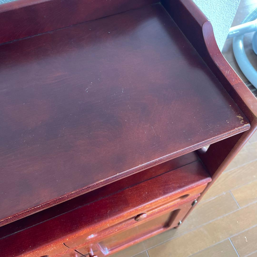 超お得 カリモク昭和レトロ 木製コンソールテーブル コールキャビネット古家具1点