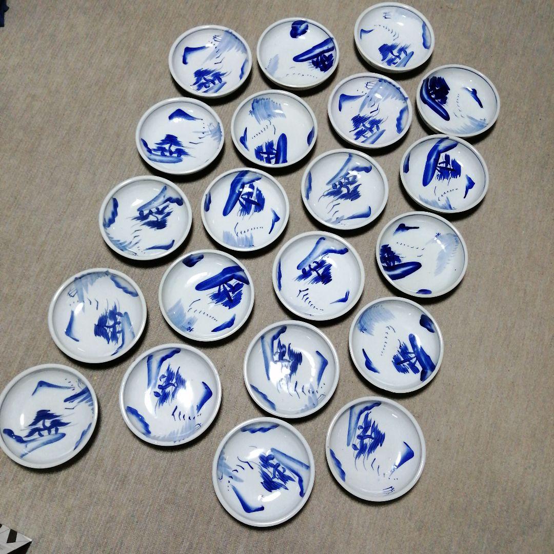 伊万里　染付丸鉢　21客　18.5cm　明治〜大正期