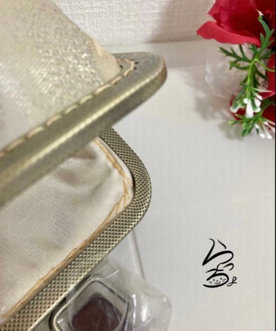 帯リメイク 蝶々 持ち手付きがま口バッグ