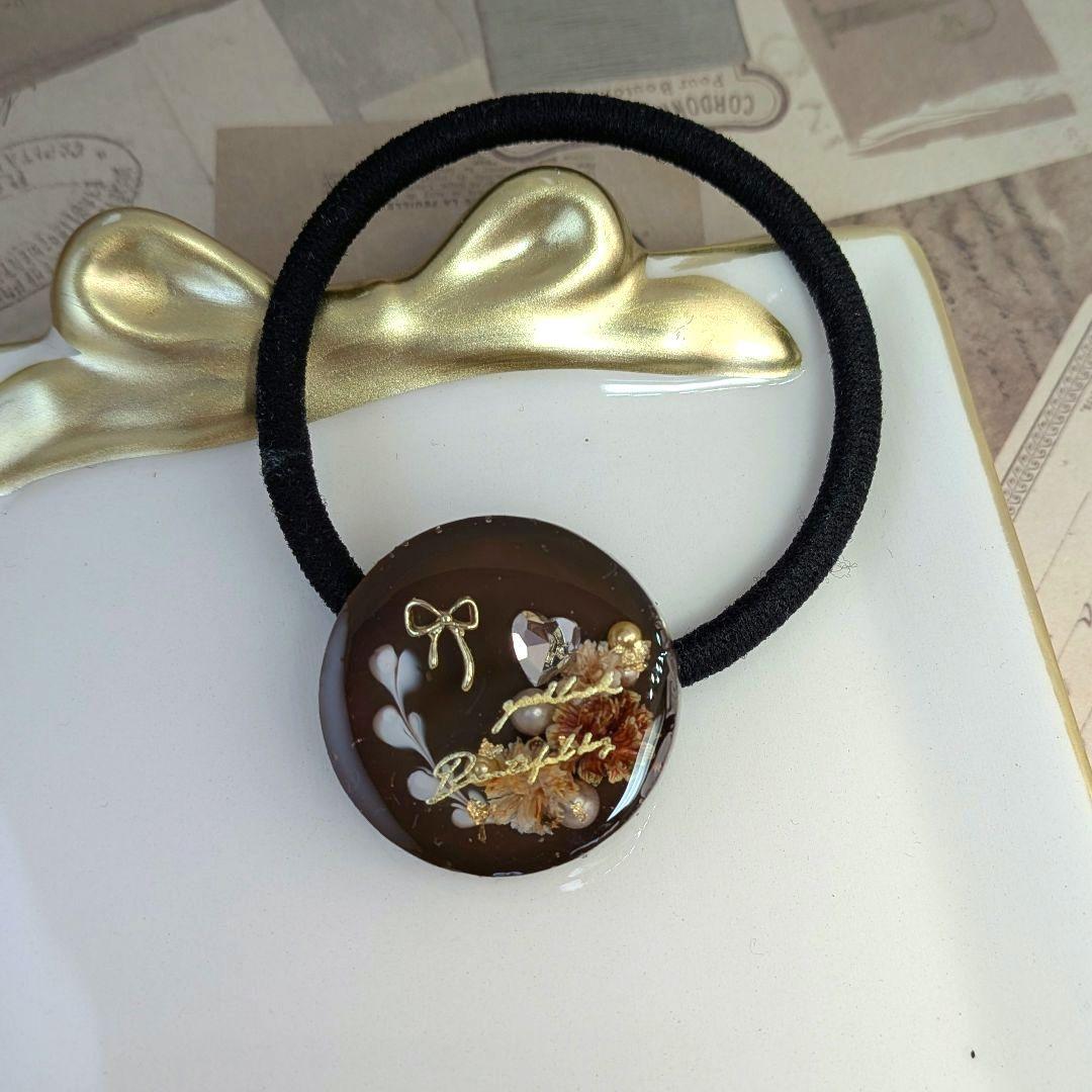 ＃414 ショコラ＆オランジュ✴バレンタイン✴レジンヘアゴムキーホルダーブローチ