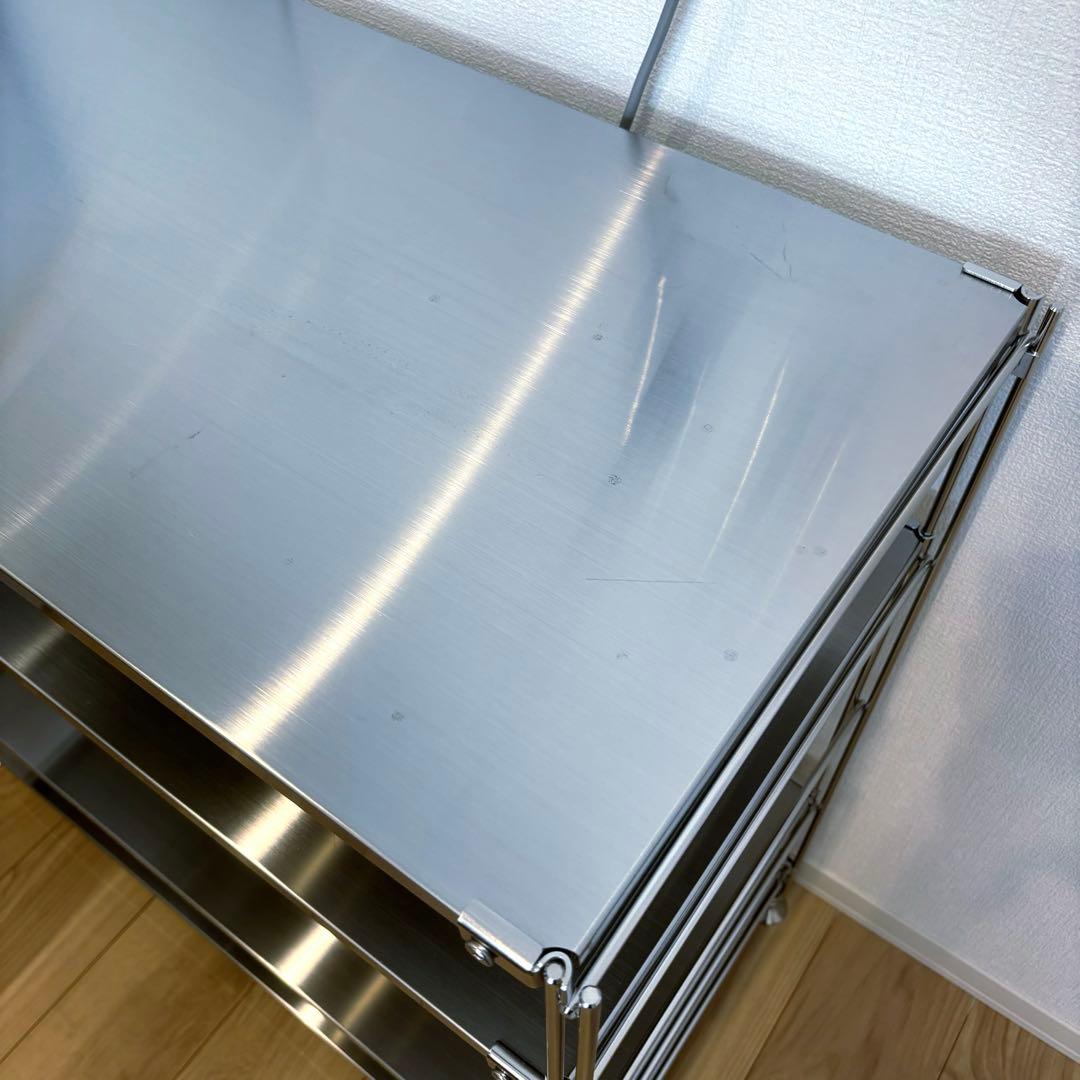 【美品】無印良品 ステンレスユニットシェルフ ステンレス天板 84cm 4段