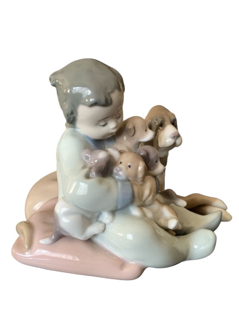 リヤドロ 少年と犬たち 置物 LLADRO(型番:5456)廃盤レア商品